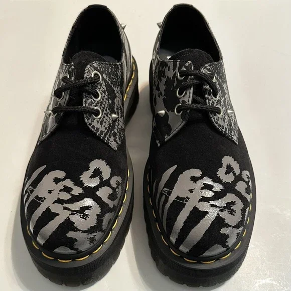 Dr. Martens 1461 ANIMAL CLASH LEATHER & SUEDE PLATFORM SHOES Women’s Size 7